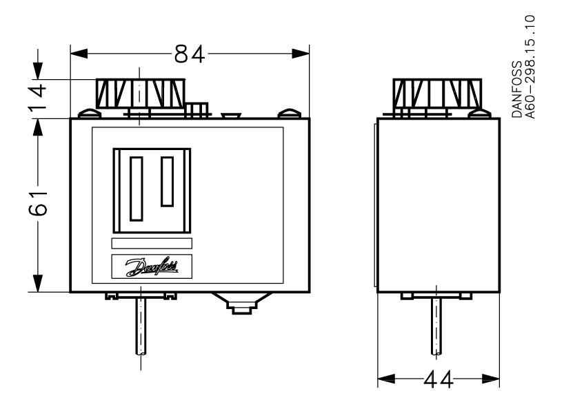 Vnitřní konstrukce termostatu Danfoss KP61 s vlnovcem
