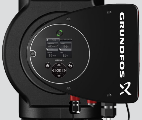Displej a ovládání čerpadla Grundfos MAGNA3