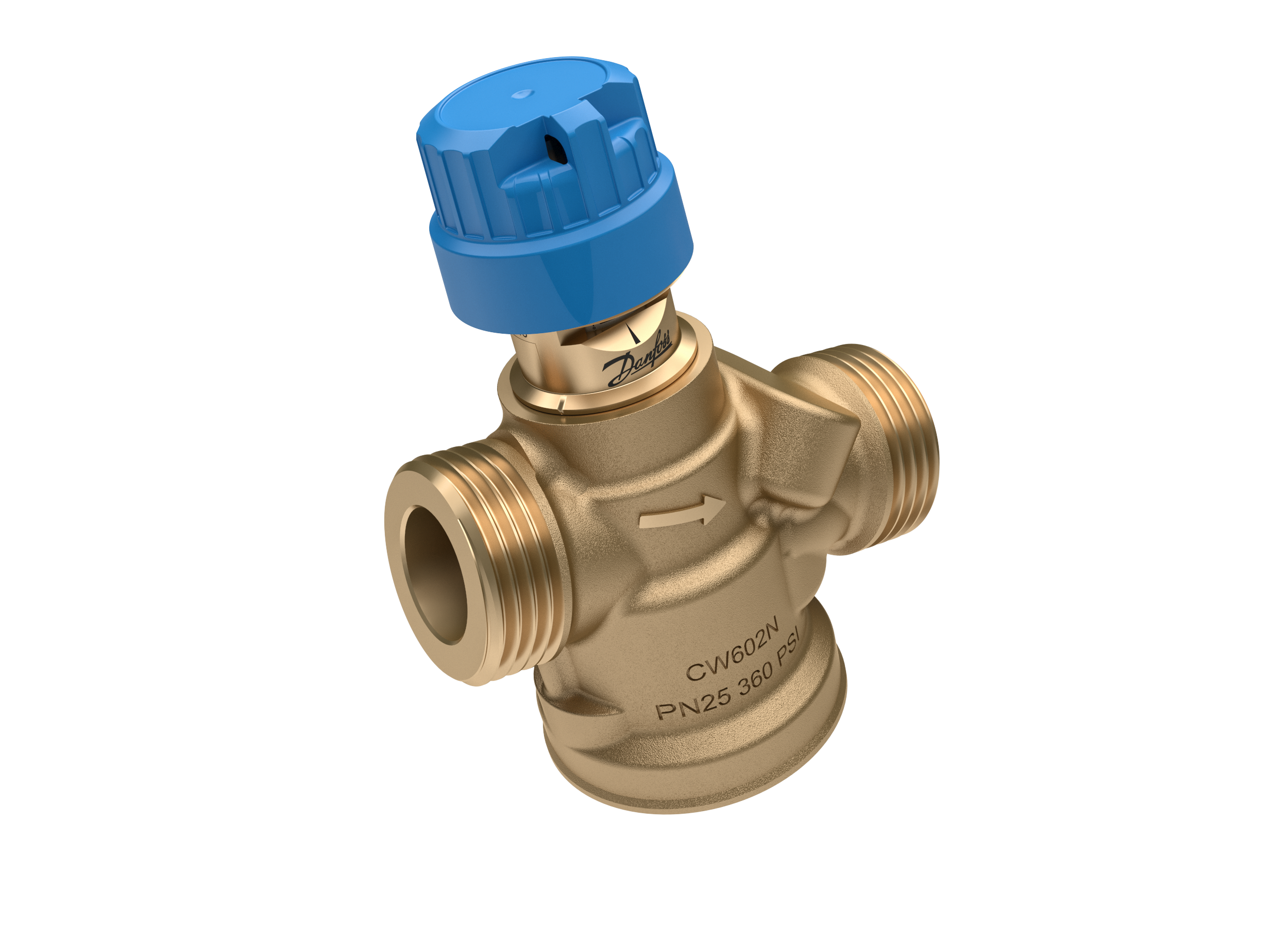 Vyvažovací ventil Danfoss AB-QM 4.0 DN 20 bez měřicích koncovek, 1,1 m3/h, vnější závit