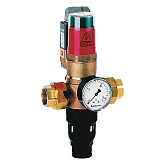 Potrubní oddělovač Honeywell R295SA-11/4B, riz. třída 4, BRONZ, el. ovládaný, manometr, tlak 1 bar, DN 32