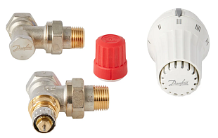 Radiátorová sada hlavice a ventilu Danfoss přímá DN 15