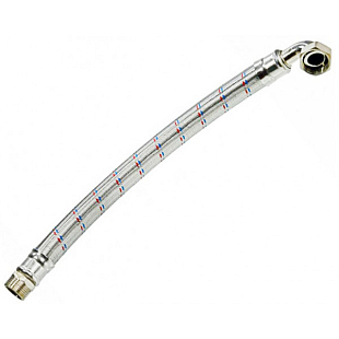 Hadice flexi opletená nerezem s kolenem, 1"x1" MFK 50 cm