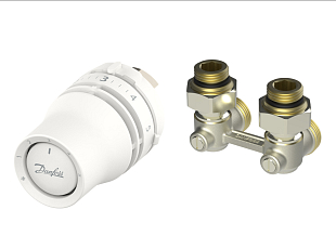 Sada s termostatickou hlavicí Danfoss Redia M30x1.5 a H-kus RLV-KB rohový (015G5323)