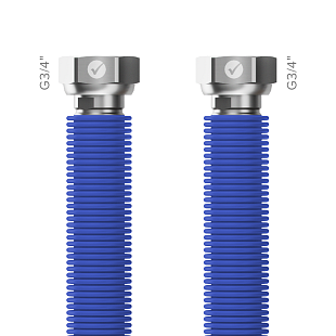 Připojovací hadice Merabell AQUA FLEXI G3/4"-G3/4" modrá, délka 30–60 cm